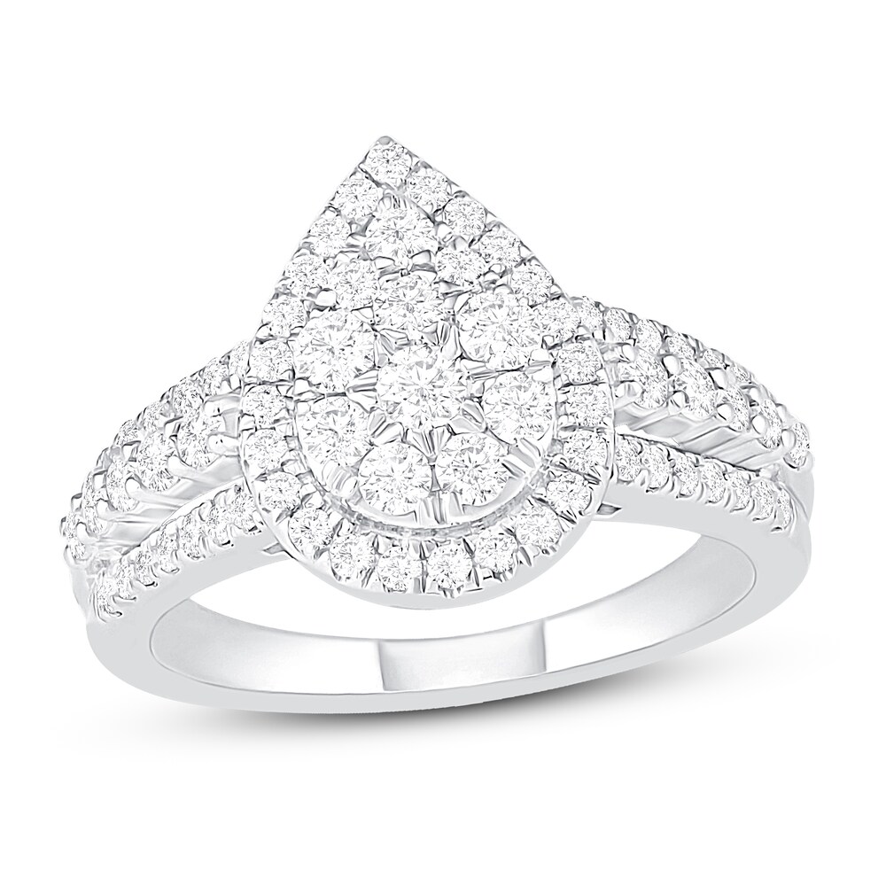 Diamond Engagement Ring 1 ct tw Round 14K White Gold O7ZOsPbc