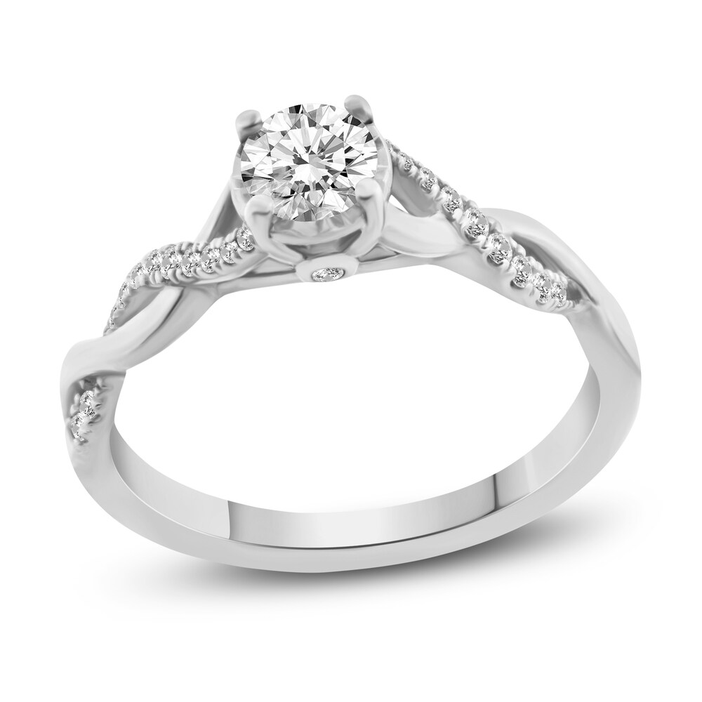 Diamond Engagement Ring 1/2 ct tw Round 10K White Gold O97kKdfA