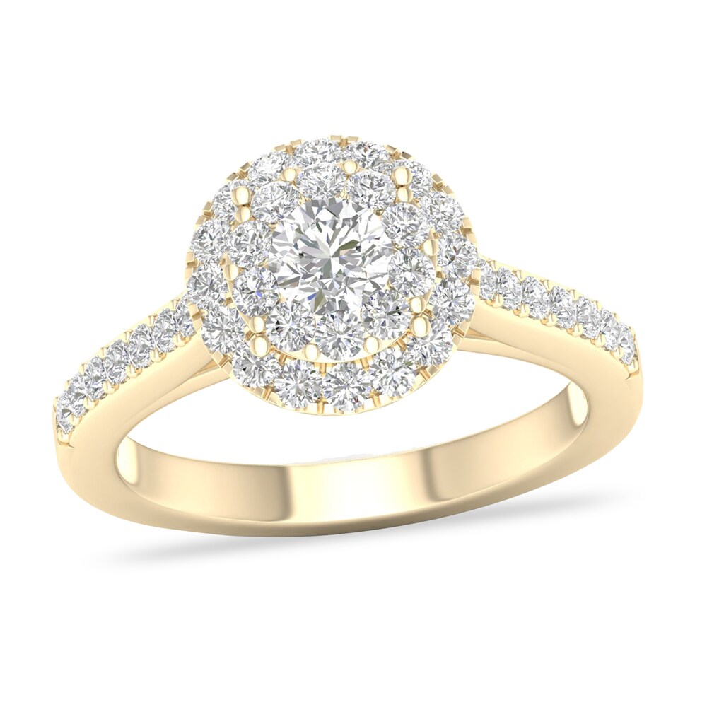 Diamond Ring 3/4 ct tw Round-cut 14K Yellow Gold OBtWOdHb