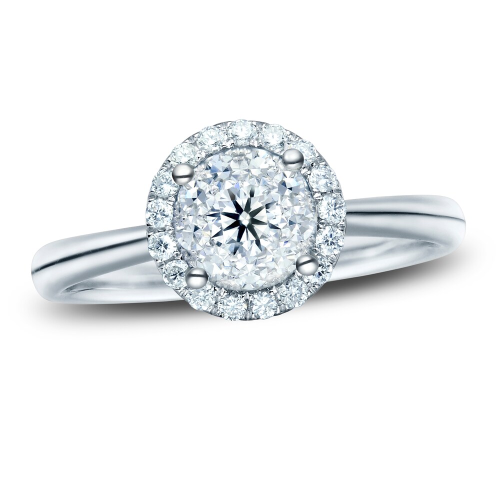 Diamond Engagement Ring 1/2 ct tw Round 14K White Gold OJGLOIYl