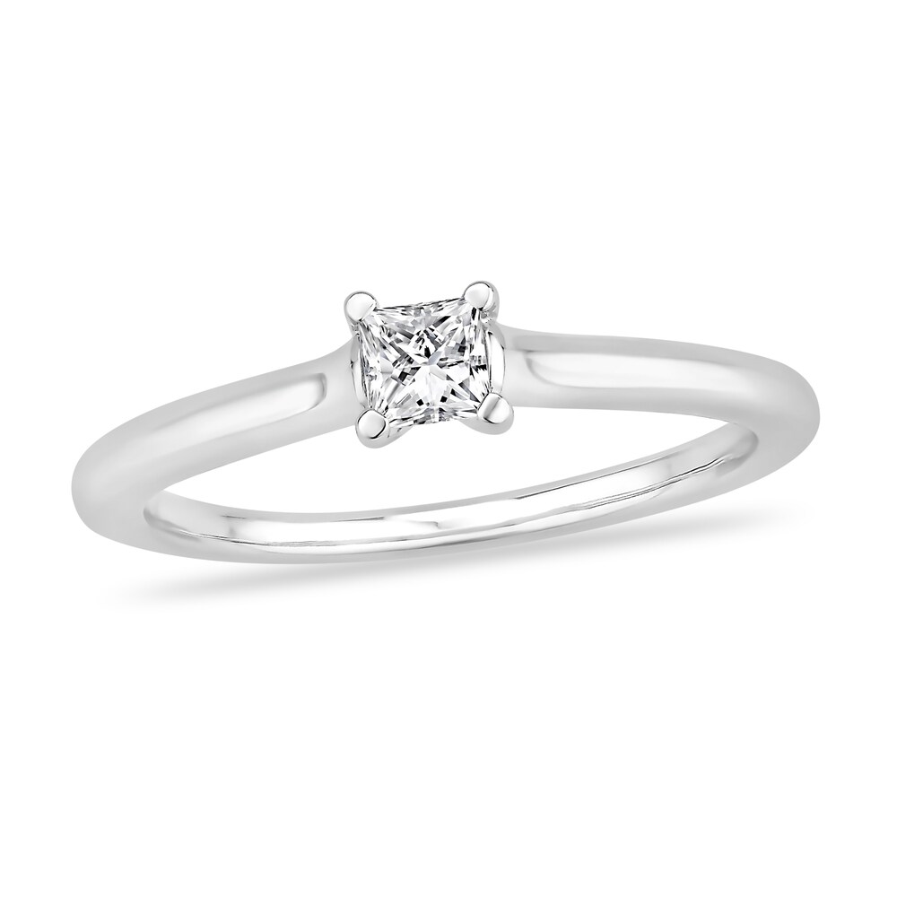 Diamond Solitaire Engagement Ring 1/3 ct tw Princess-cut 14K White Gold (I2/I) OM3nQOC6