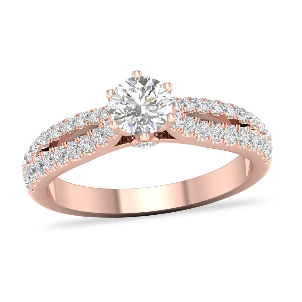 Diamond Ring 3/4 ct tw Round-cut 14K Rose Gold ON2cJPys