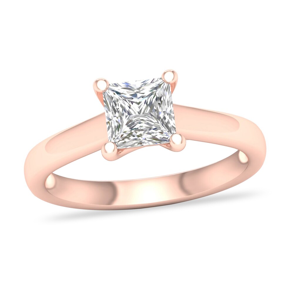 Diamond Solitaire Ring 1-1/4 ct tw Princess-cut 14K Rose Gold (I2/I) OOMGX6tq