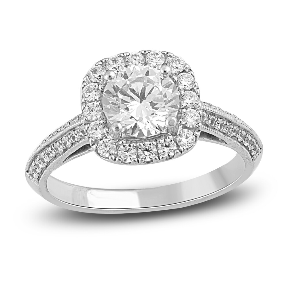 Diamond Engagement Ring 1-1/2 ct tw Round 14K White Gold OVgQg0Fb