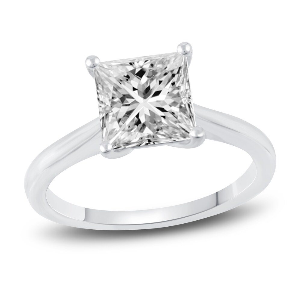 Lab-Created Diamond Engagement Ring 2-1/2 ct tw Princess 14K White Gold OciEIl4O