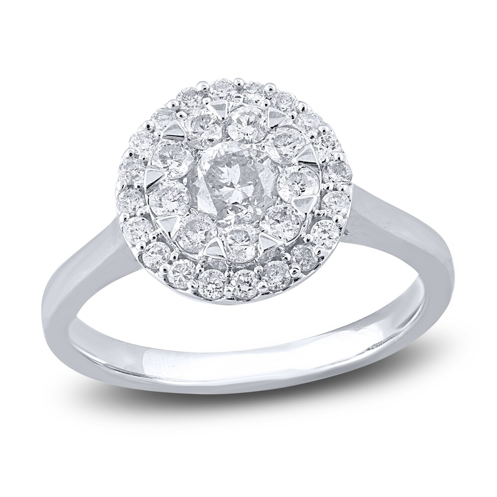 Diamond Engagement Ring 1 ct tw Round 14K White Gold OdXqKHJj