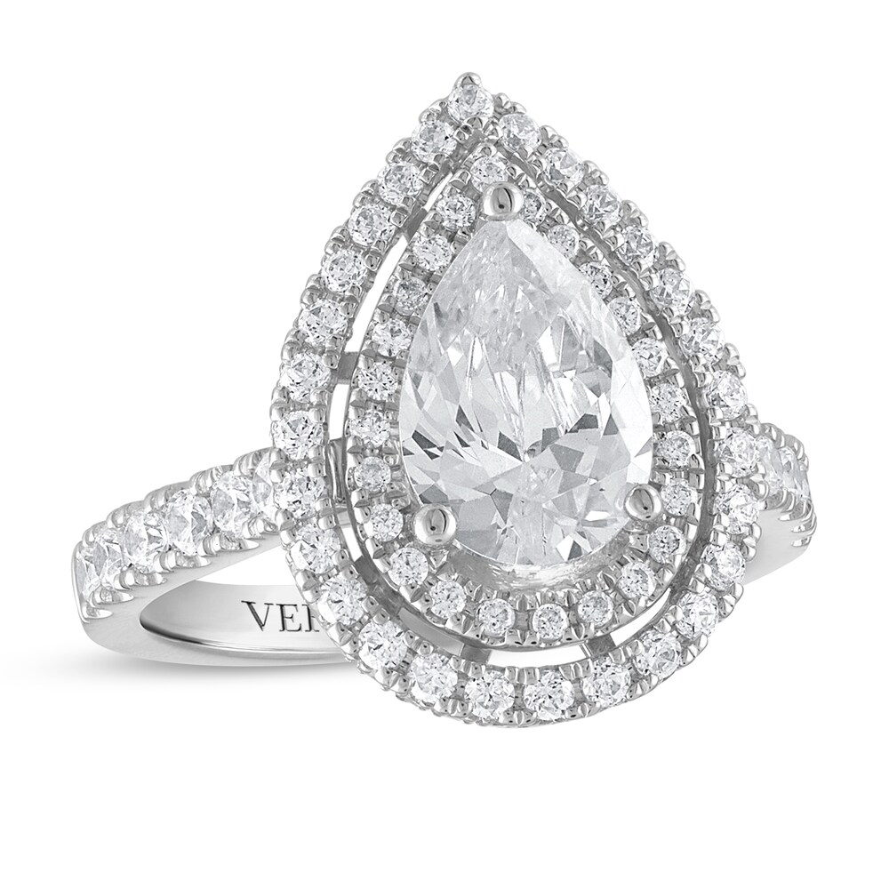 Vera Wang WISH Diamond Engagement Ring 3 ct tw Pear-shaped/Round 14K White Gold OhmMD07s