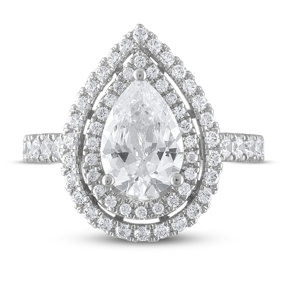 Vera Wang WISH Diamond Engagement Ring 3 ct tw Pear-shaped/Round 14K White Gold OhmMD07s
