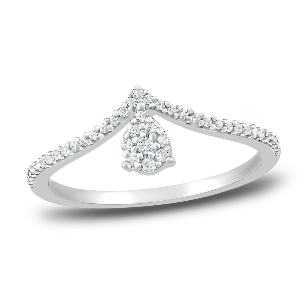 Diamond Promise Ring 1/8 ct tw Round 10K White Gold OkBn0owe