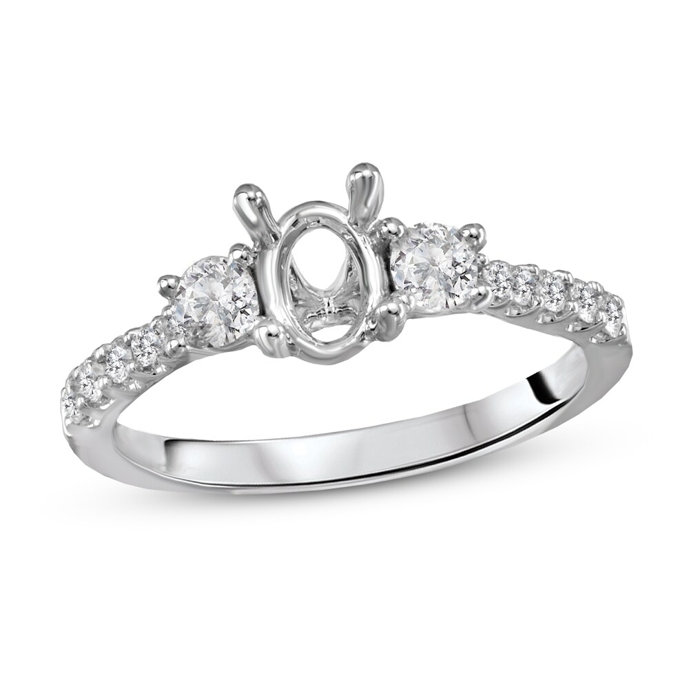 Diamond Engagement Ring Setting 1/2 ct tw Round 14K White Gold OxD8LVOR