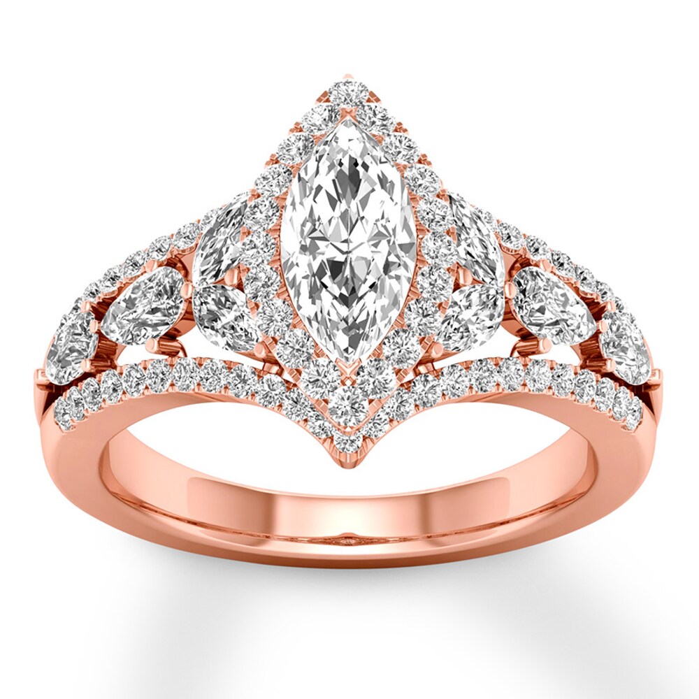 Diamond Engagement Ring 1-3/8 ct tw Marquise 14K Rose Gold P6uxxuhh