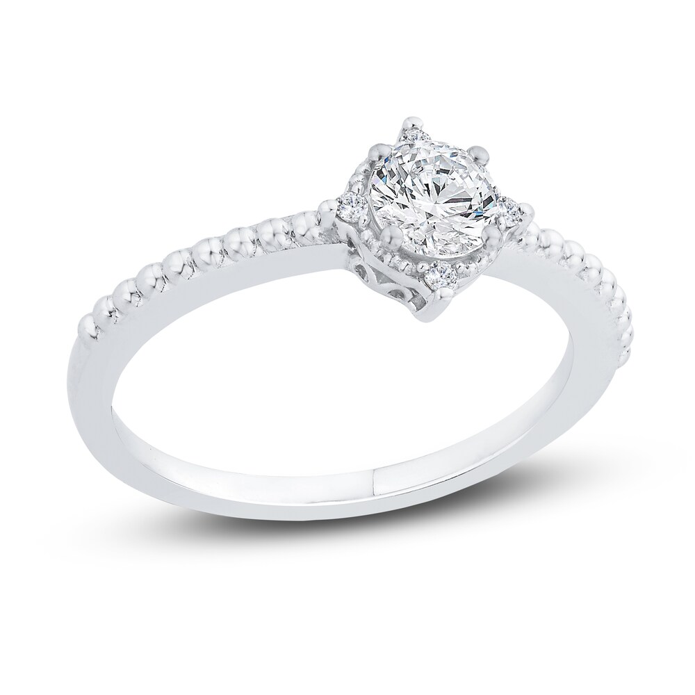 Diamond Engagement Ring 3/8 ct tw Round 14K White Gold PA47rGse