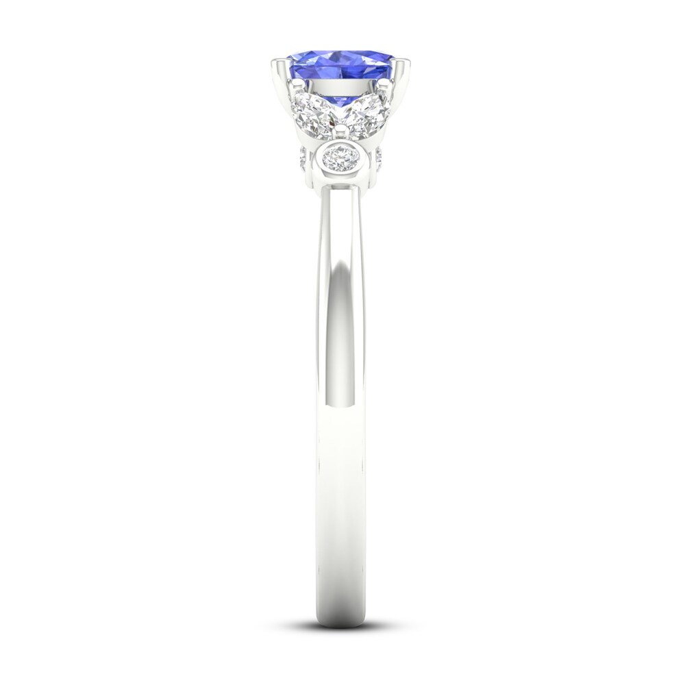 Natural Tanzanite Ring 1/3 ct tw Diamonds 14K White Gold PECYXqm0