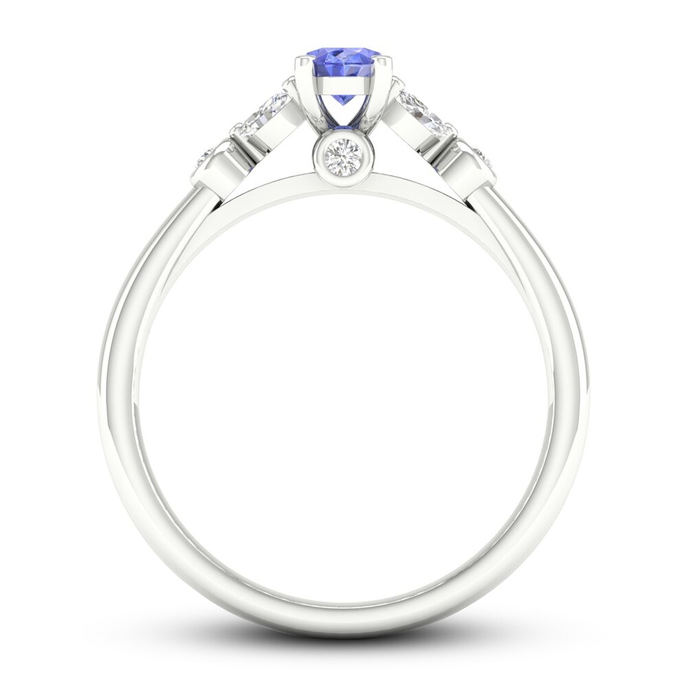 Natural Tanzanite Ring 1/3 ct tw Diamonds 14K White Gold PECYXqm0