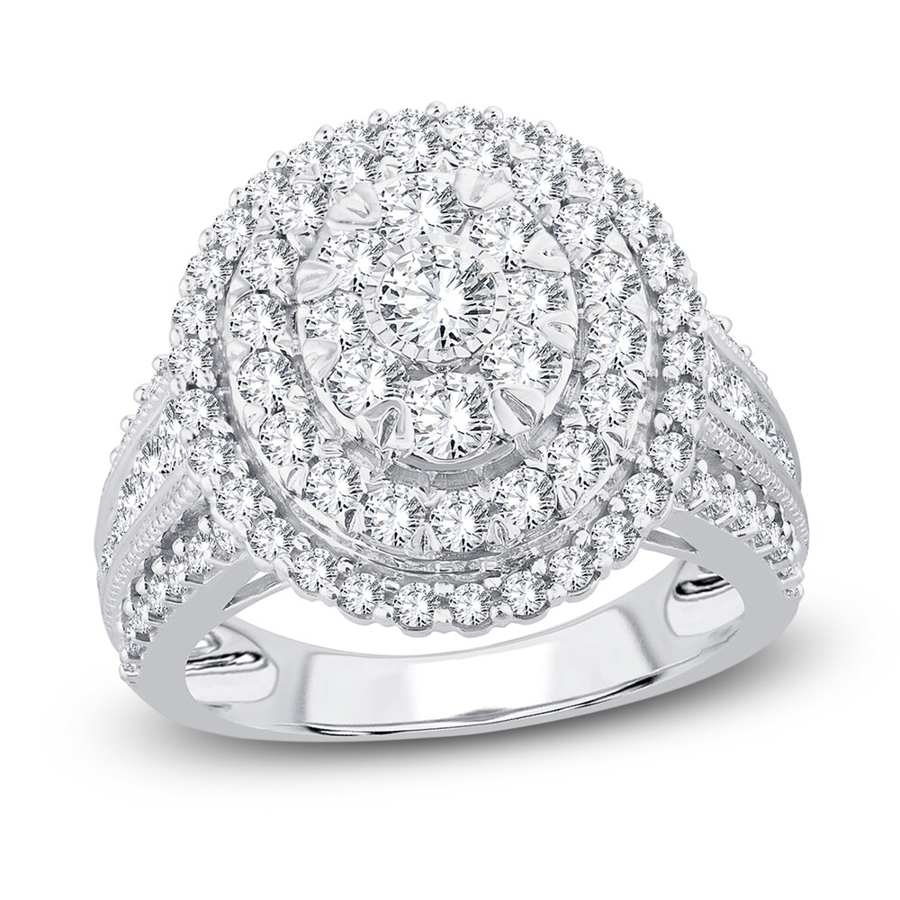 Diamond Ring 2 ct tw Round 14K White Gold PH5QqJ6X