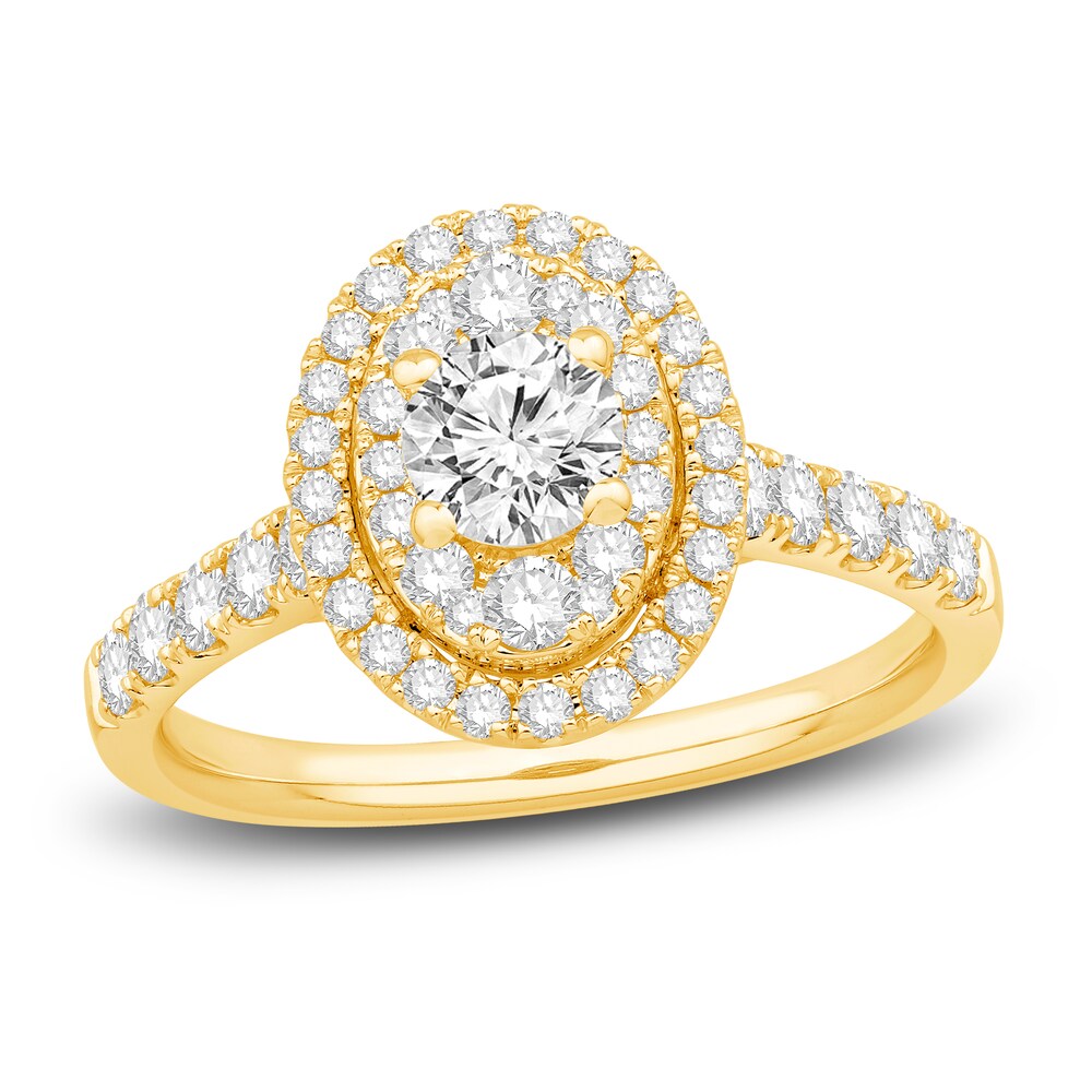Diamond Engagement Ring 1-1/8 ct tw Round 14K Yellow Gold PNECjrpS