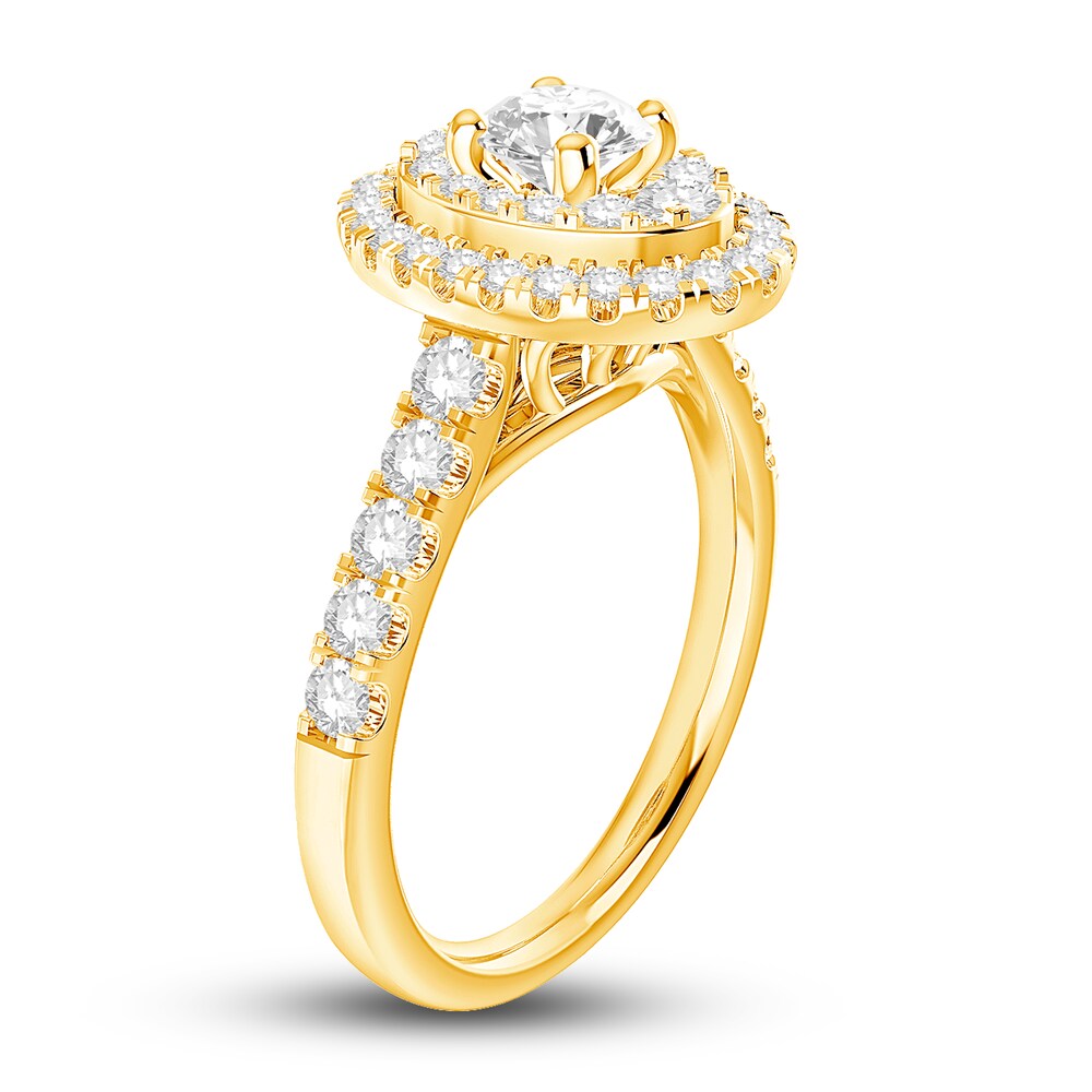 Diamond Engagement Ring 1-1/8 ct tw Round 14K Yellow Gold PNECjrpS