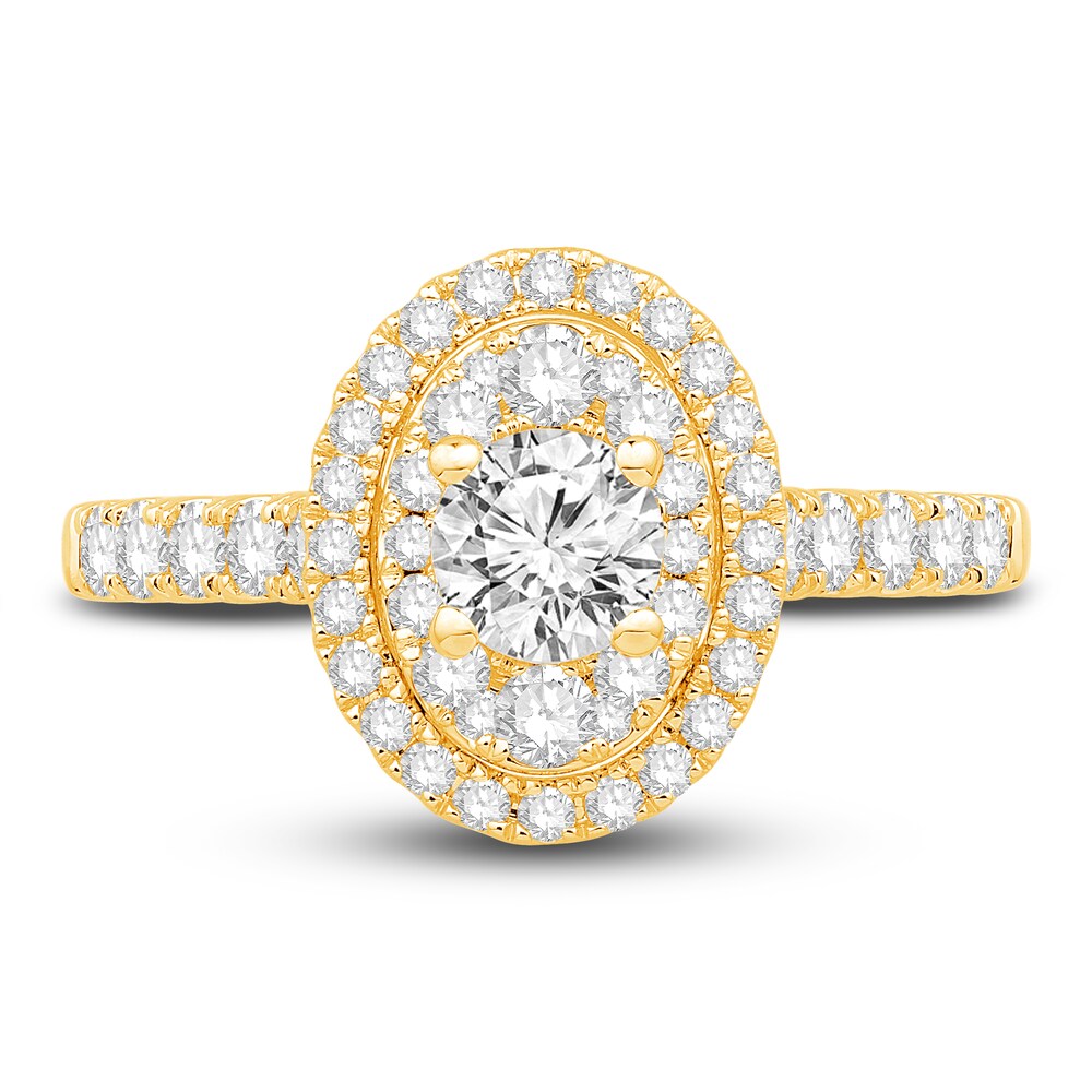 Diamond Engagement Ring 1-1/8 ct tw Round 14K Yellow Gold PNECjrpS