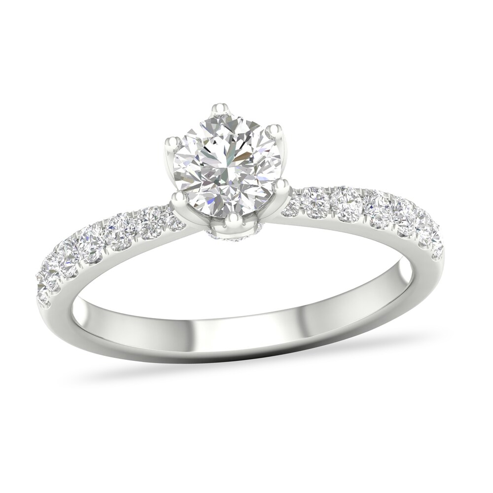 Diamond Ring 3/4 ct tw Round-cut 14K White Gold 6.9mm (I/2) PXMP3hgm