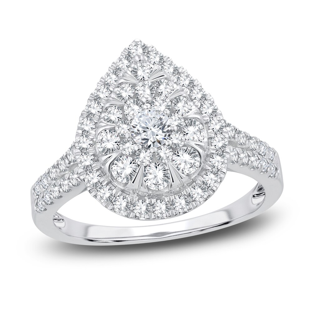 Diamond Ring 1 ct tw Round 14K White Gold PaIjEEYS