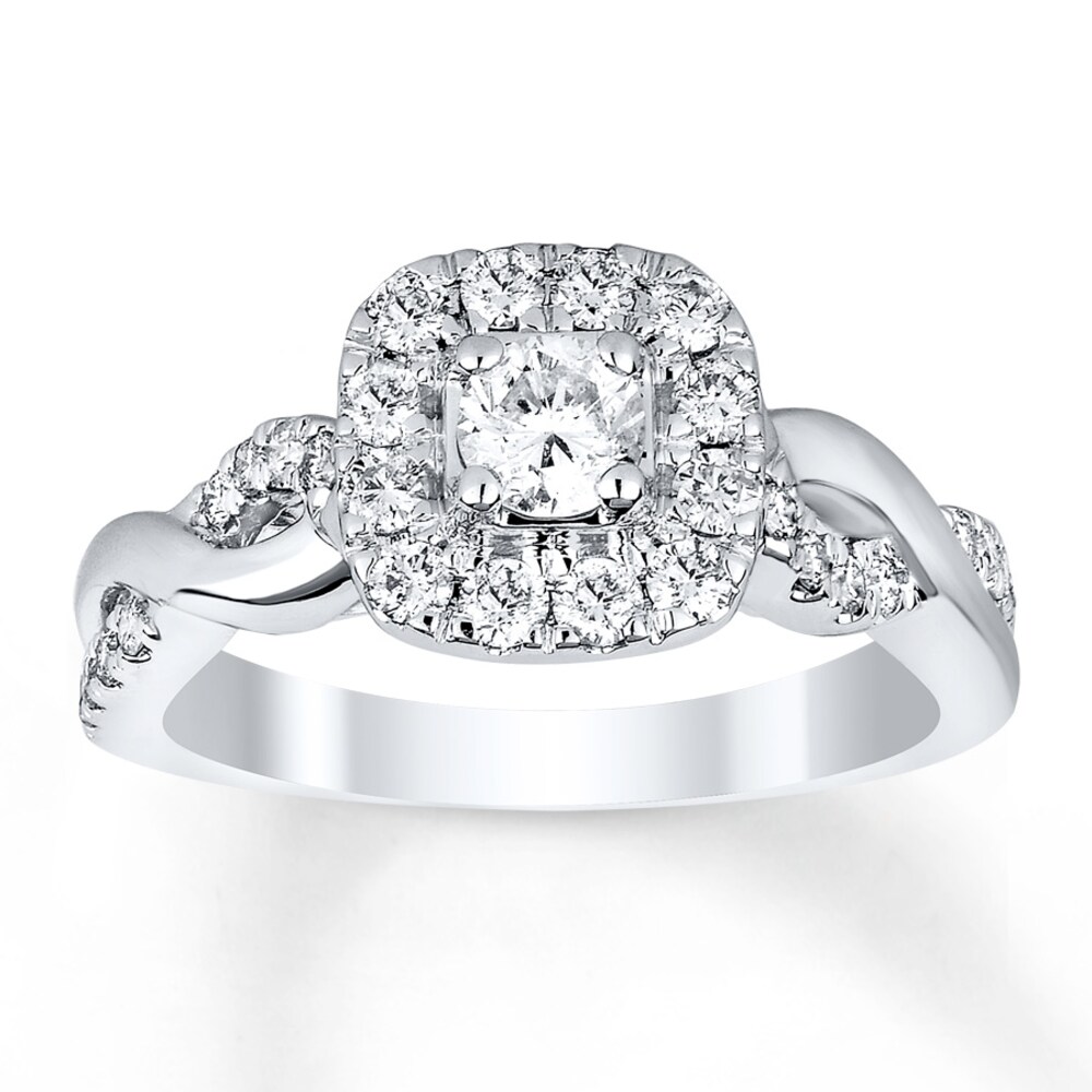 Diamond Engagement Ring 5/8 ct tw Round-cut 14K White Gold PancQ3rx