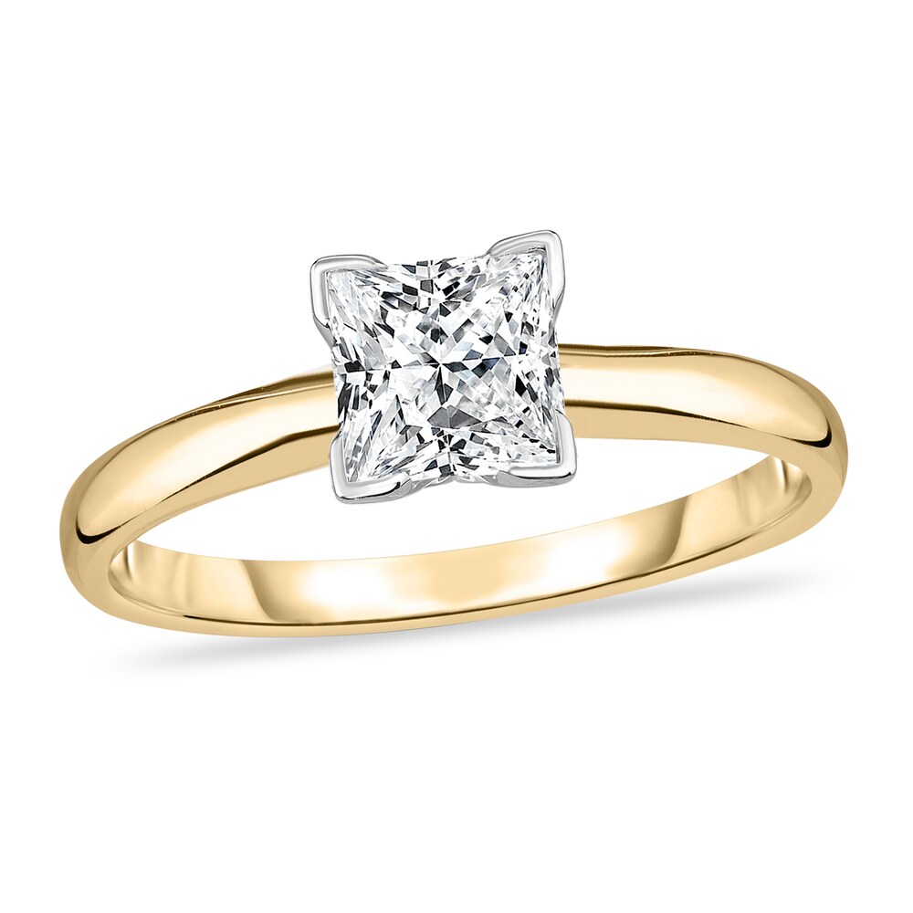 Diamond Solitaire Ring 5/8 ct tw Princess 14K Yellow Gold (I1/I) PgFSFL9l