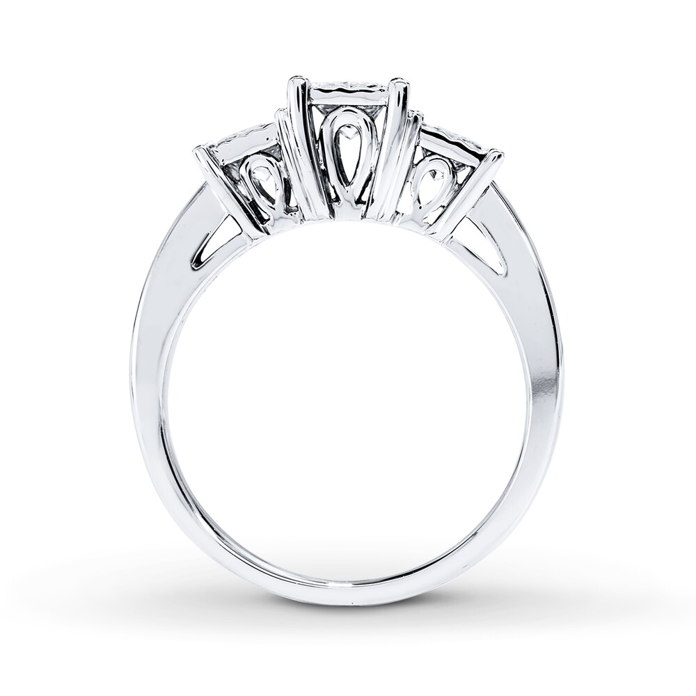 Diamond 3-Stone Ring 1 ct tw Princess-cut 14K White Gold PwYXY1Iv