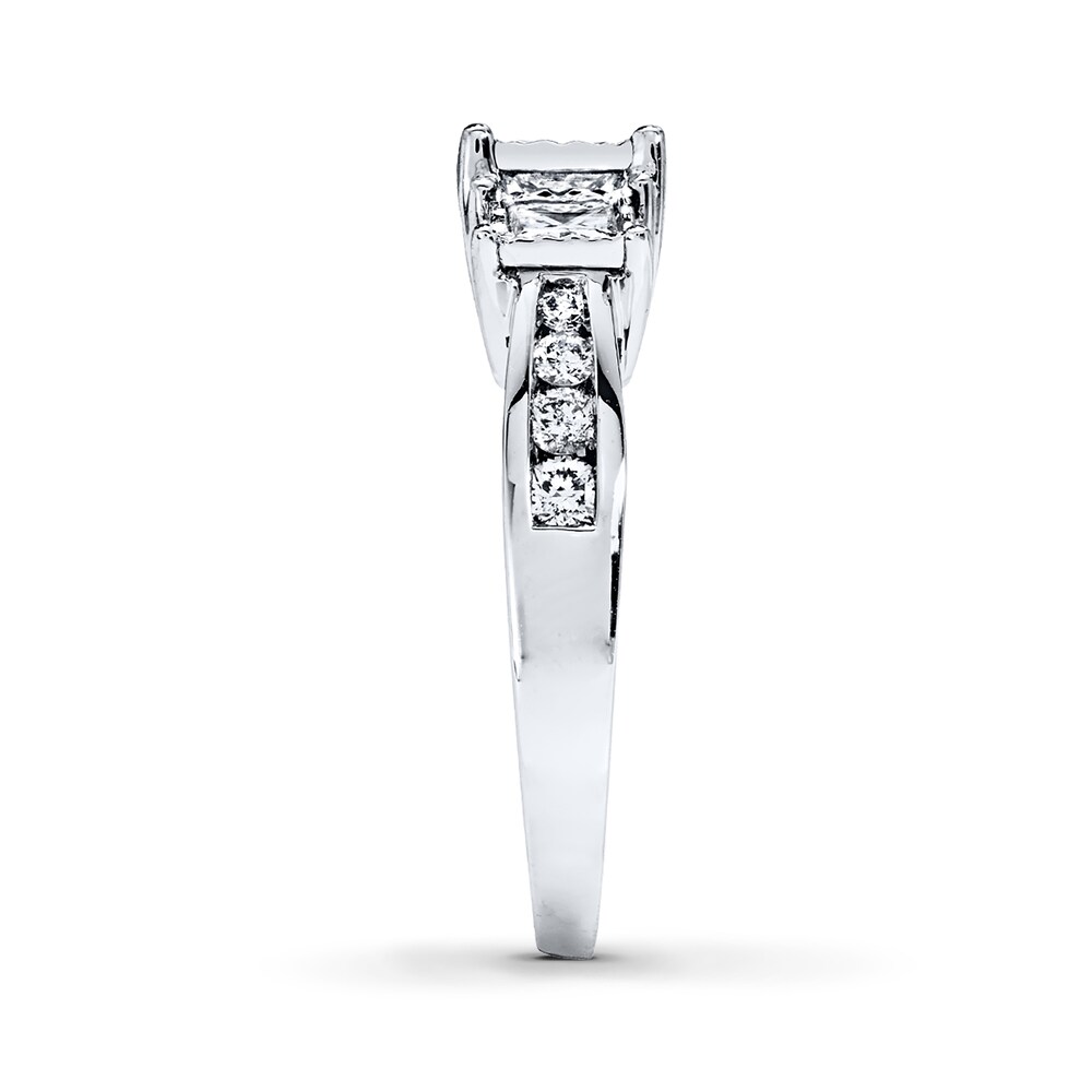 Diamond 3-Stone Ring 1 ct tw Princess-cut 14K White Gold PwYXY1Iv