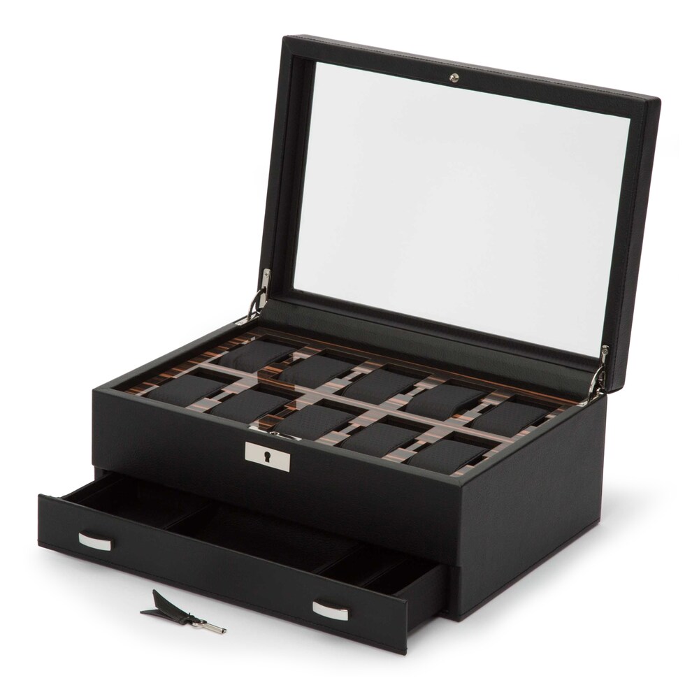 WOLF Roadster 10PC Watch Box with Drawer Q03Td1i9