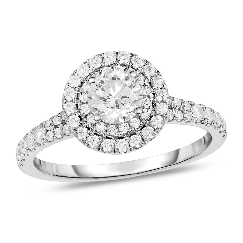 Diamond Ring 1 ct tw Round 14K White Gold Q0Sio845