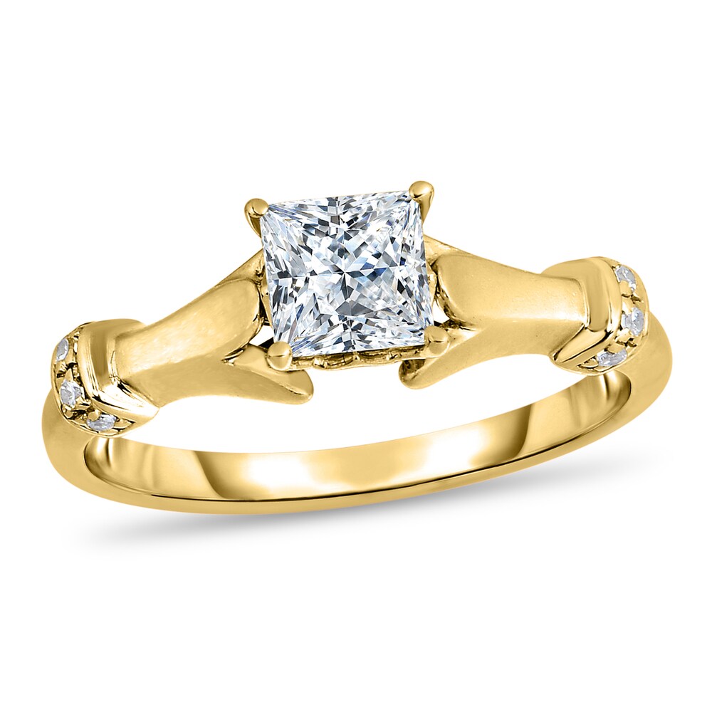 Diamond Ring 3/4 ct tw Princess/Round 14K Yellow Gold Q2sUoTrl