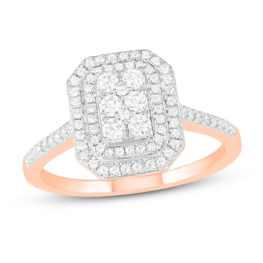 Diamond Engagement Ring 3/8 ct tw Round 14K Rose Gold QAnEpuKB