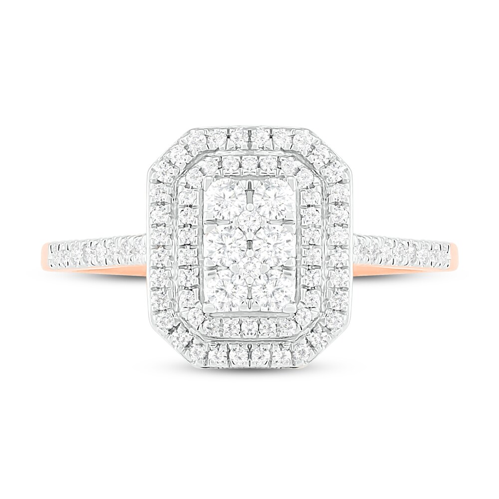 Diamond Engagement Ring 3/8 ct tw Round 14K Rose Gold QAnEpuKB