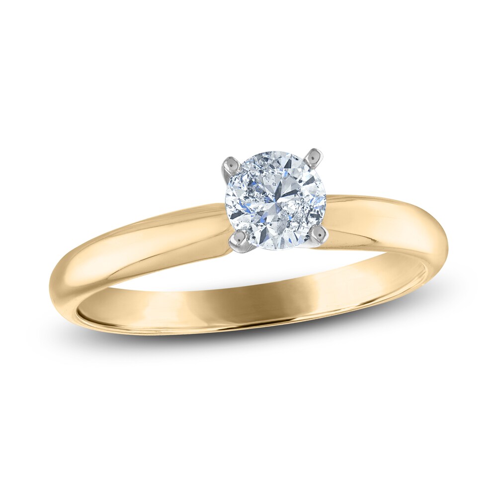 Diamond Solitaire Ring 1/2 ct tw Round 14K Two-Tone (I2/I) QF2iWXXv