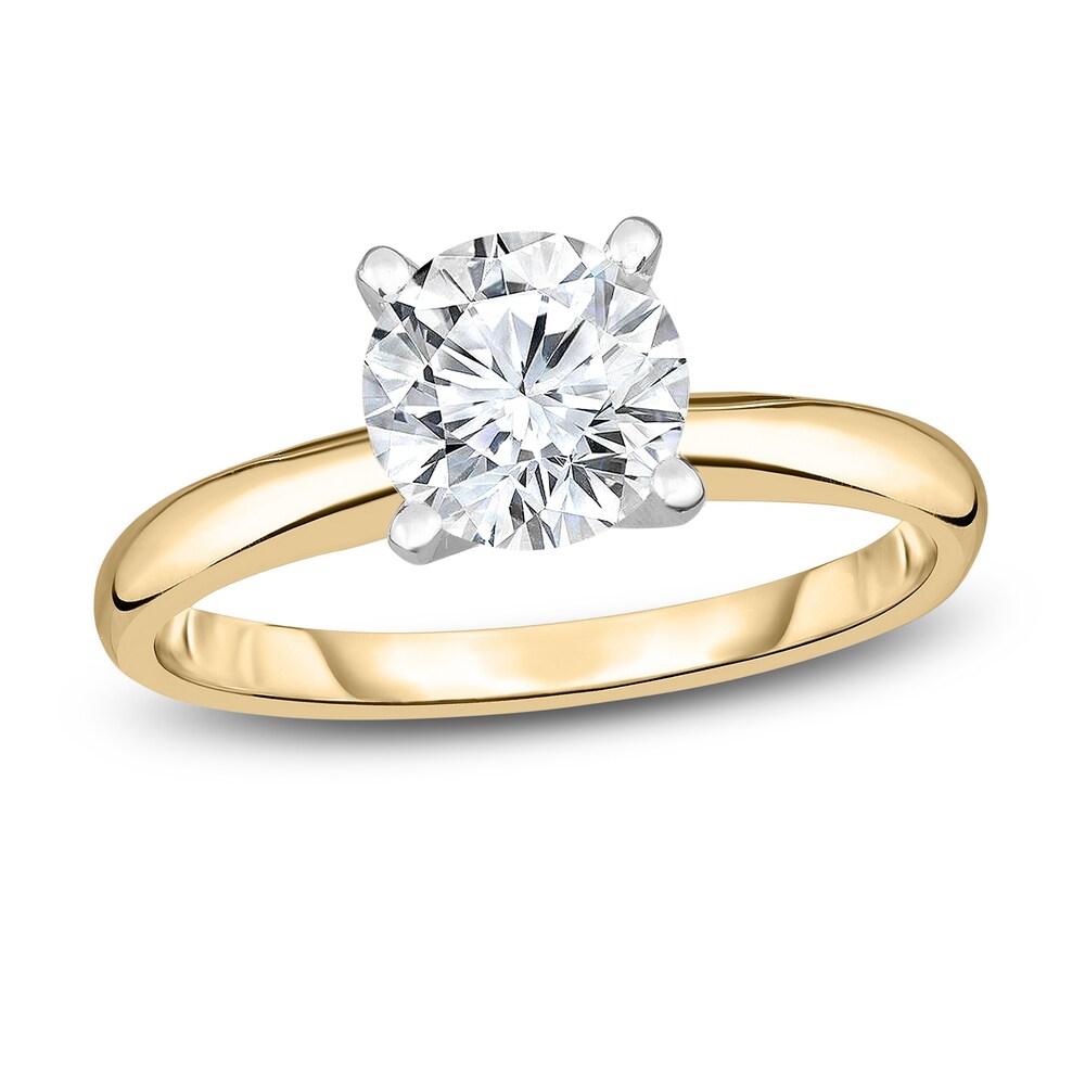 Diamond Solitaire Engagement Ring 1/2 ct tw Round 14K Yellow Gold (I2/I) QHusbDUR