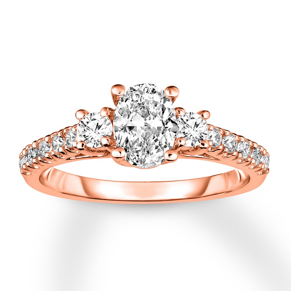 Diamond Engagement Ring 1-1/5 Carats tw 14K Rose Gold QKCE0m9N
