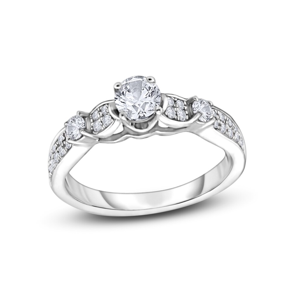 Diamond Engagement Ring 5/8 ct tw Round 14K White Gold QKVaFsV0