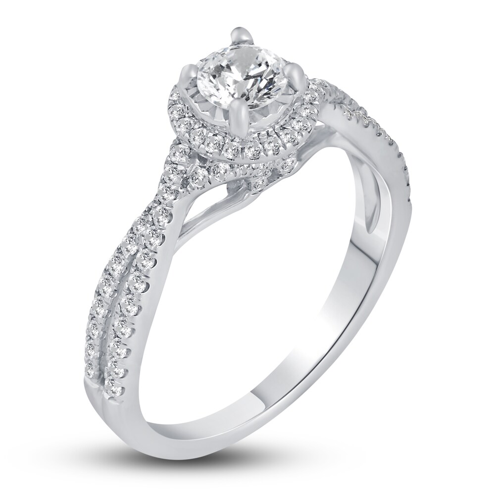 Diamond Engagement Ring 3/4 ct tw Round 10K White Gold QKrq9vNw