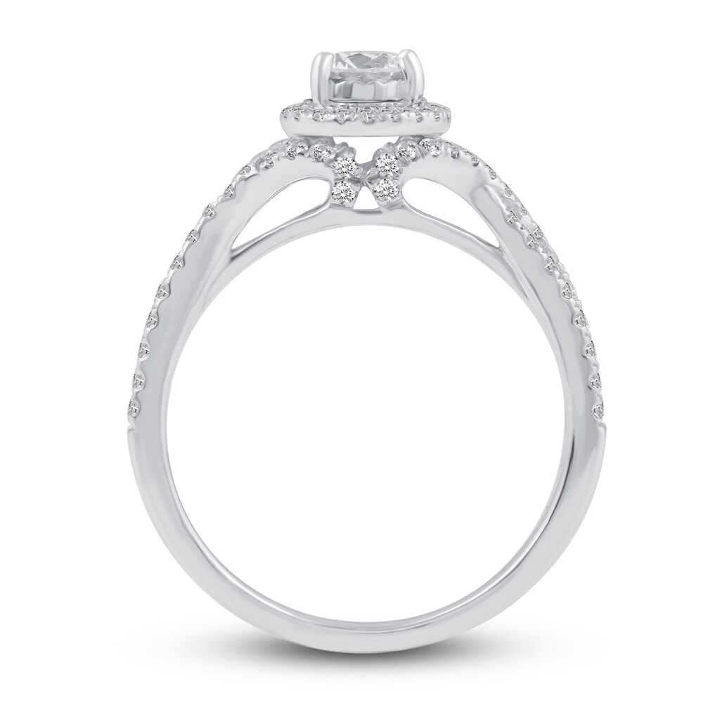 Diamond Engagement Ring 3/4 ct tw Round 10K White Gold QKrq9vNw