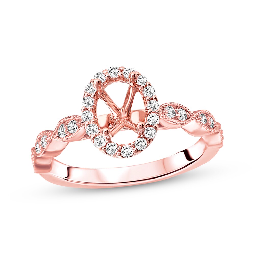 Diamond Ring Setting 1/3 carat tw Oval 14K Rose Gold QMckzzHQ