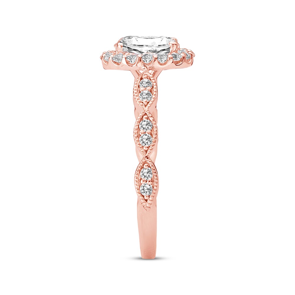 Diamond Ring Setting 1/3 carat tw Oval 14K Rose Gold QMckzzHQ