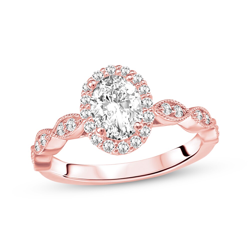 Diamond Ring Setting 1/3 carat tw Oval 14K Rose Gold QMckzzHQ