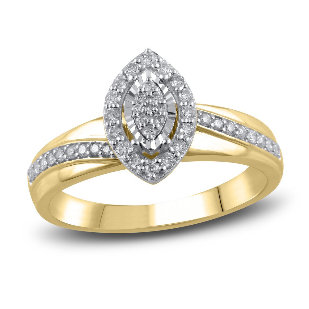 Diamond Engagement Ring 1/4 ct tw Round 10K Two-Tone Gold QMw59pTR