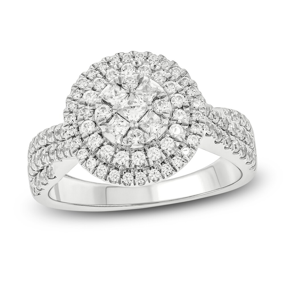 Diamond Engagement Ring 1 ct tw Round 14K White Gold QhFr2kbV
