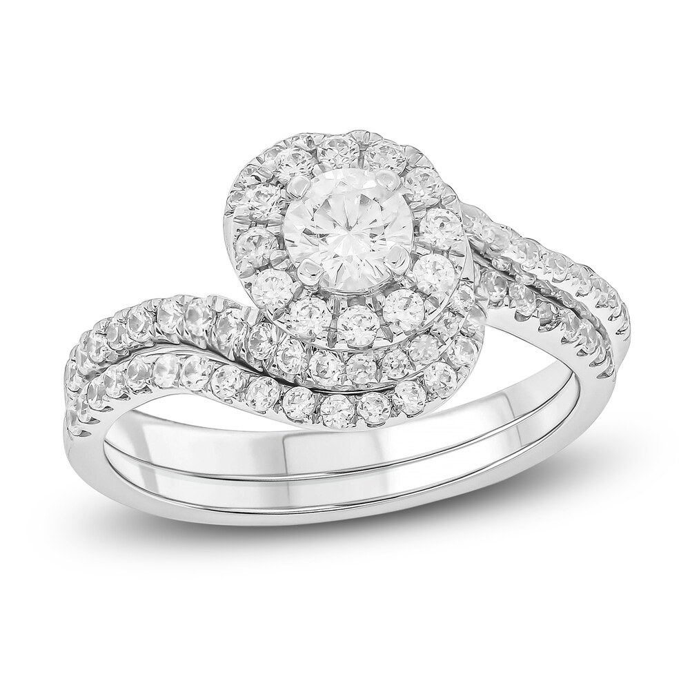 Diamond Bridal Set 1 ct tw Round 14K White Gold QjpckIqb