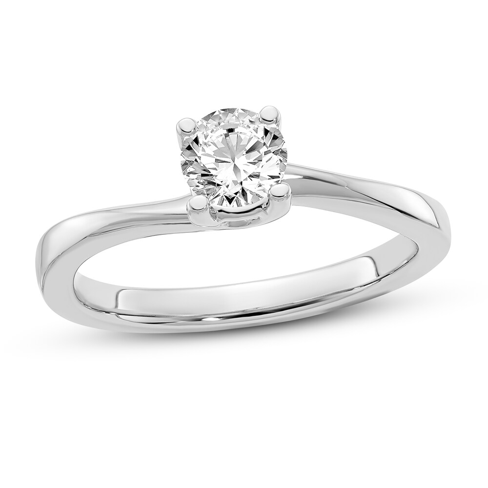 Diamond Solitaire Engagement Ring 1/2 ct tw Round 14K White Gold (I1/I) Ql4G9HhU