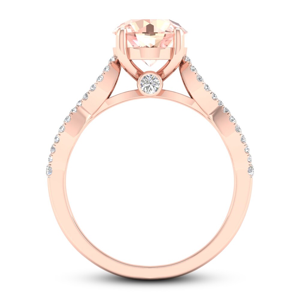 Morganite Engagement Ring 1/3 ct tw Diamonds 14K Rose Gold QxBThZri