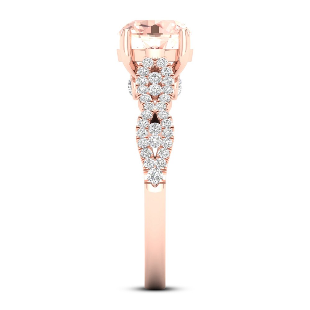 Morganite Engagement Ring 1/3 ct tw Diamonds 14K Rose Gold QxBThZri