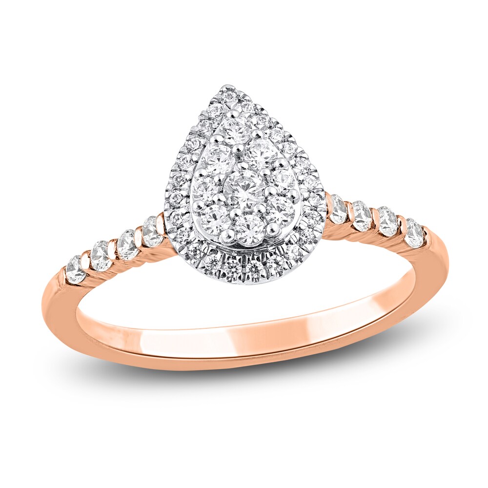 Diamond Engagement Ring 3/8 ct tw Round 14K Rose Gold R42eihWX