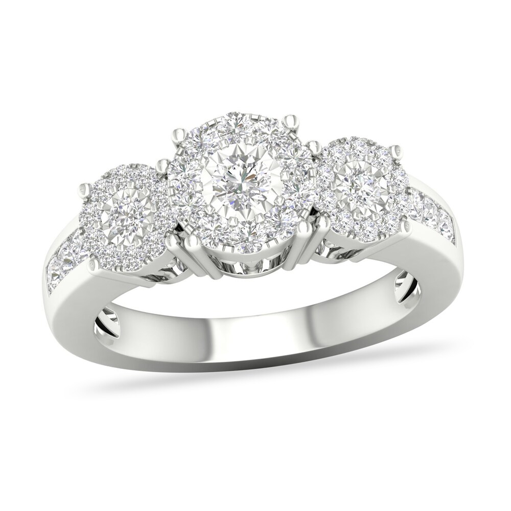 Diamond Ring 3/4 ct tw Round-cut 14K White Gold RBPZicft